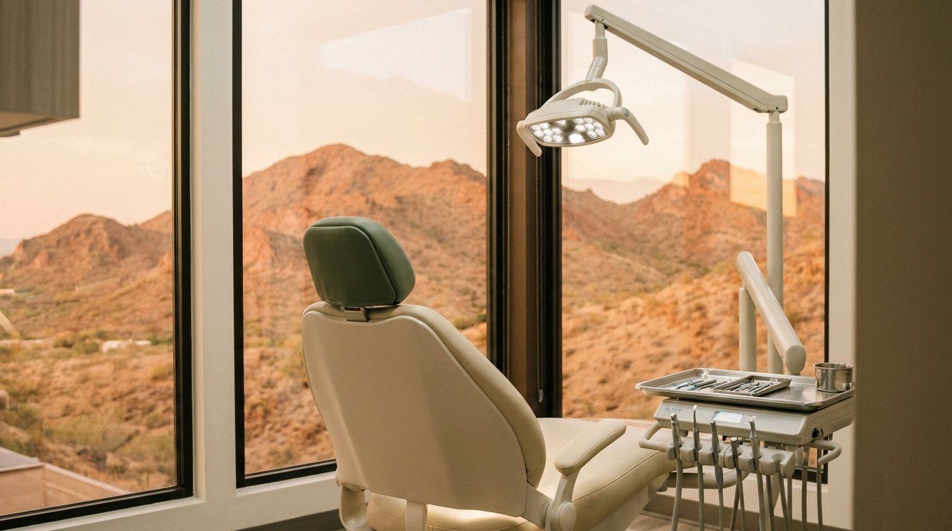 Modern dental office with a treatment chair
