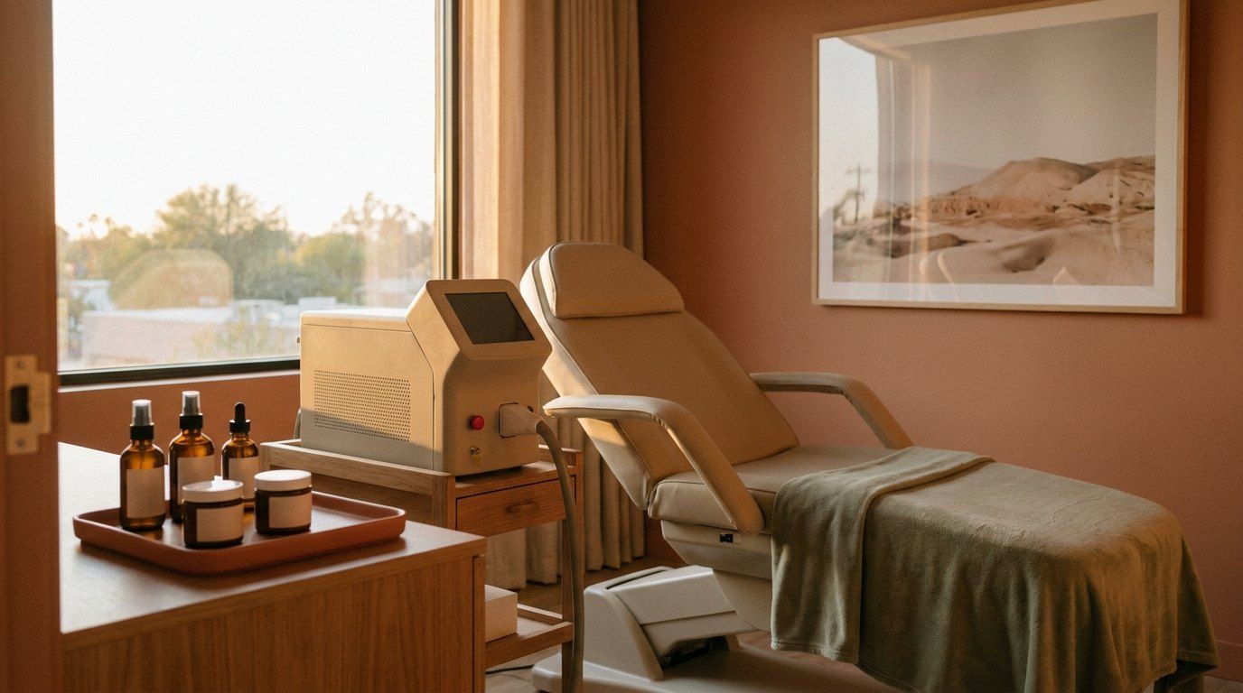 Modern med spa treatment room