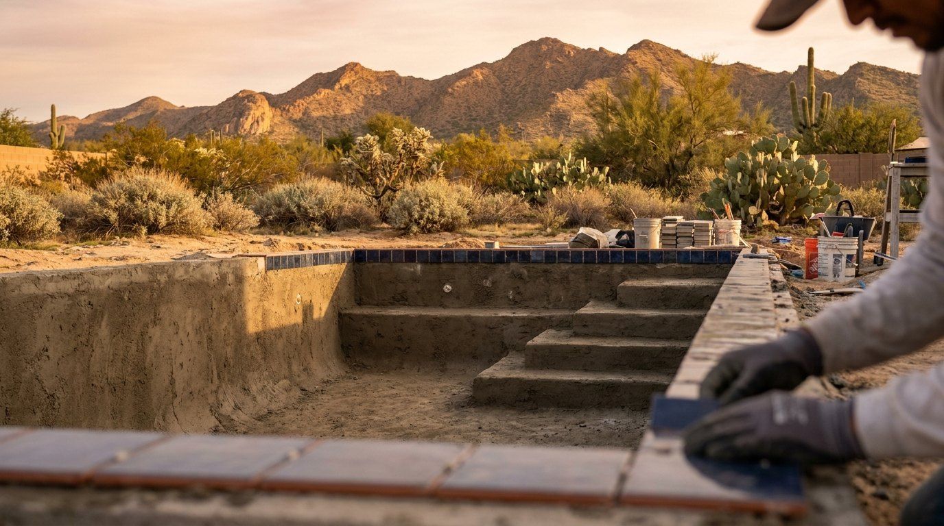 New swimming pool under construction