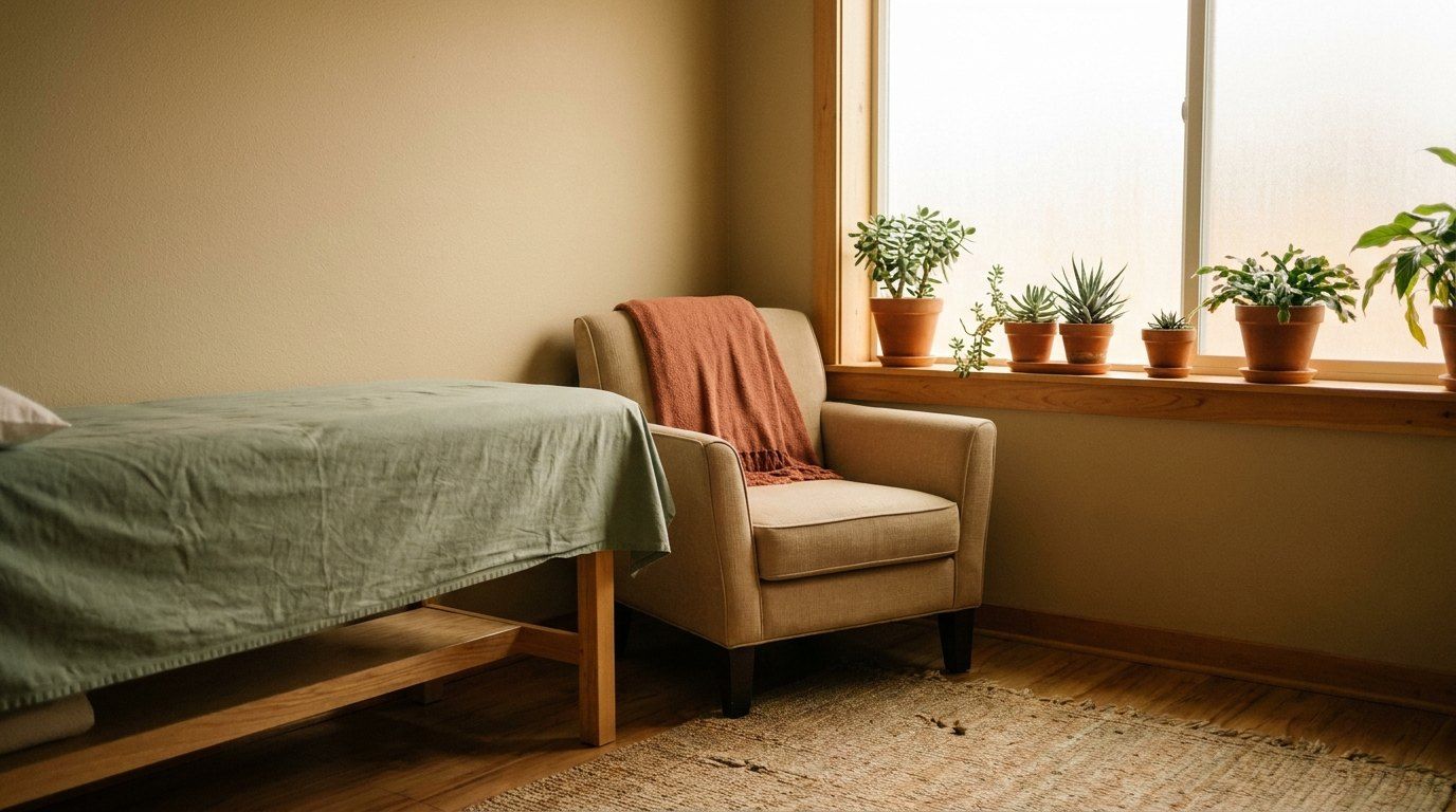 Calm women's health clinic exam room
